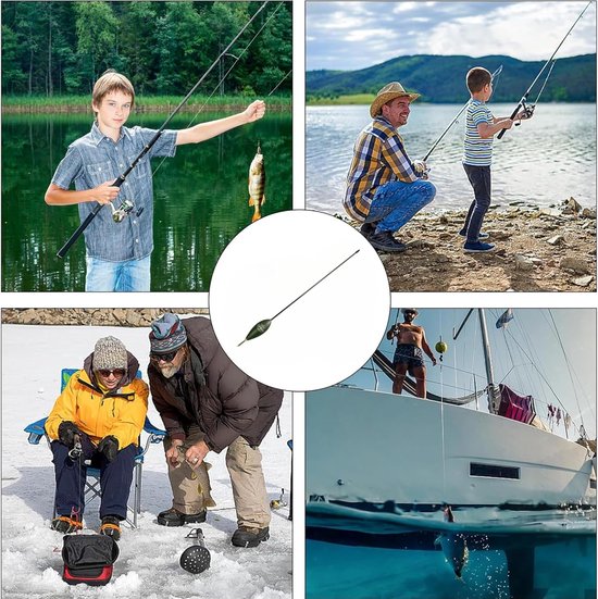Waggler Visdobber Set - Dobbers Vissen - Vissen op Rivier - 3 Verwisselbare Antennes - 3+15g - Donker — afbeelding 5