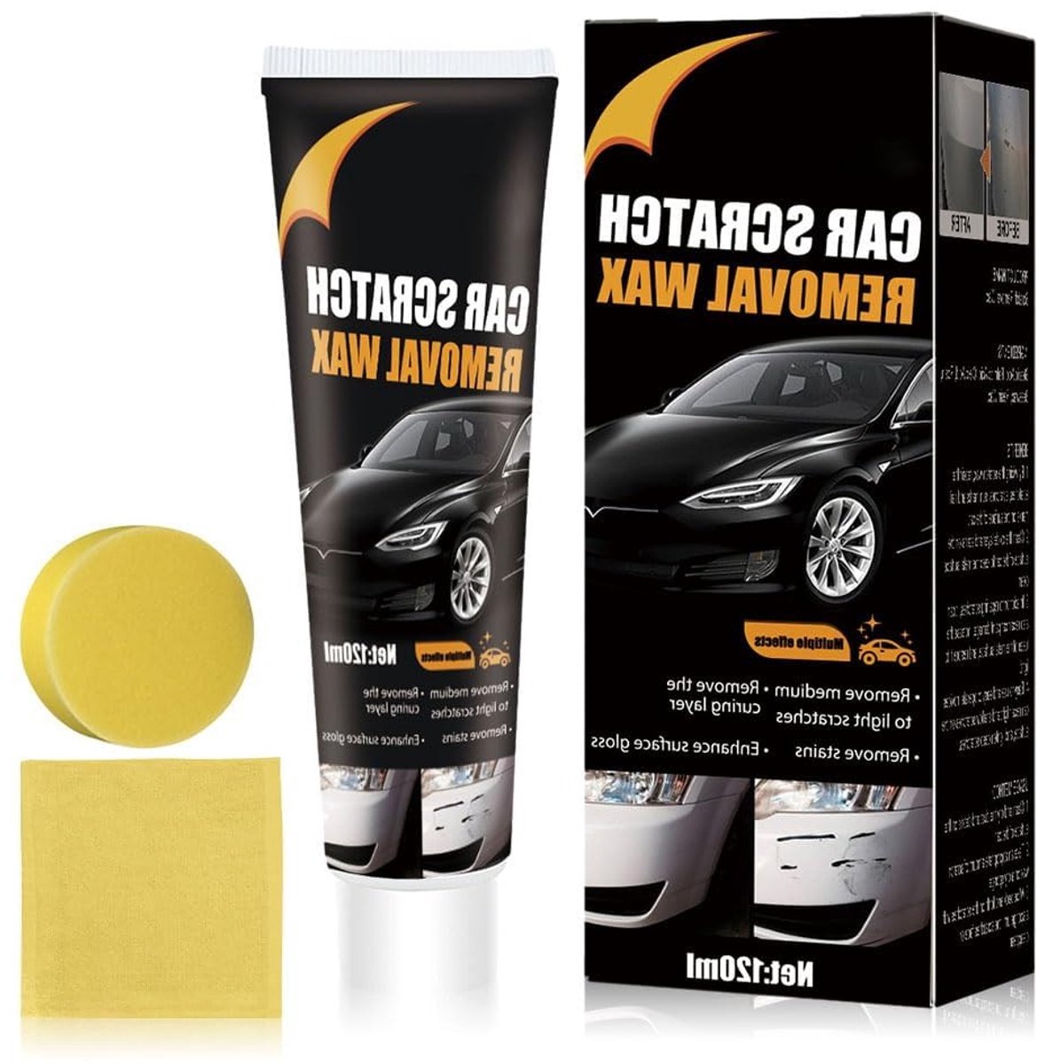 Complete Set voor het Verwijderen van Krassen op Auto's - Effectieve Krassenverwijderaar, Diepe Krassen Reparatie, Auto Lak Herstel, 120ml