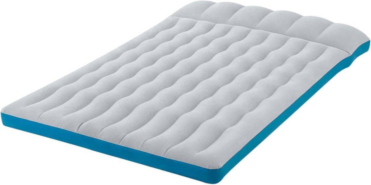 Camping Matras voor 2 Personen - Opvouwbaar Matras - Vouwmatras - Camping Matje - Slaapmat - Logeer Matras - Luchtmatras - Kampeer Matras - Camping Bedje - PVC - 193 x 127 x 24 cm - Grigio/Blauw - van Imperatoris