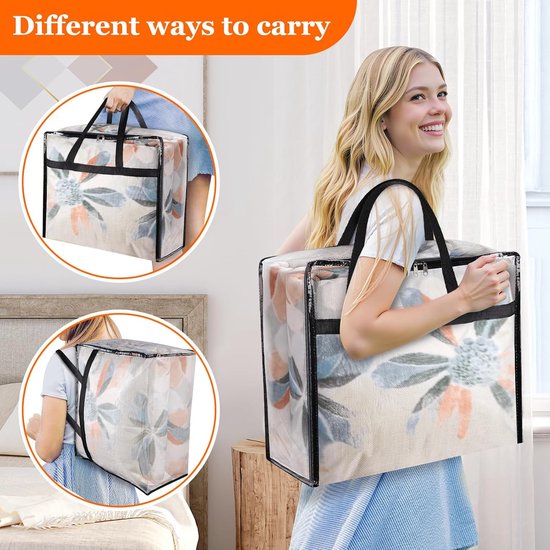 Opbergzakken Dekbed - Kleding Opbergers - Kast Ordenen - Doorzichtig Materiaal - 40L - Transparant — afbeelding 3