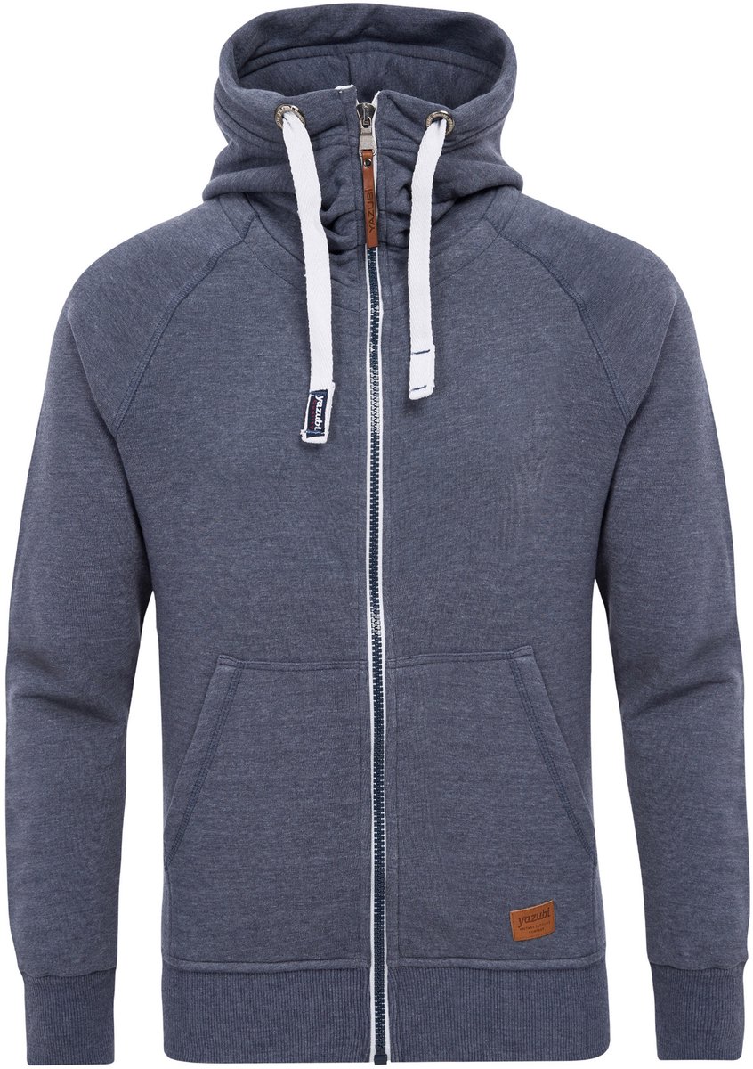 Yazubi Heren Hoodie Jacob – Regular Fit – Katoenmix Stretch – Blauw – Rits & Kap