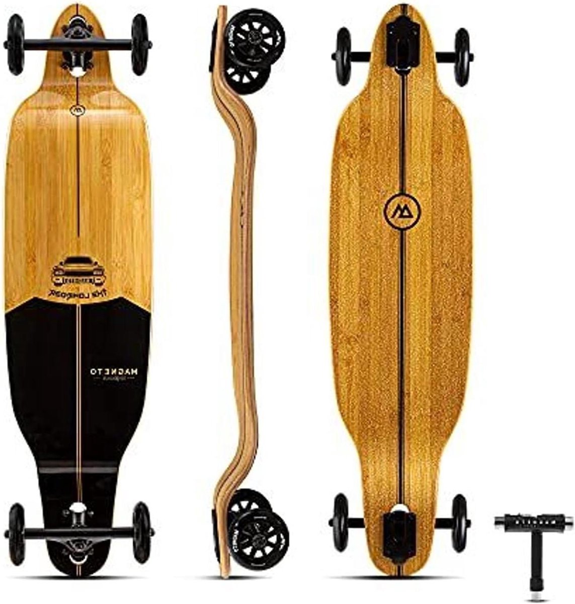 Glider Collectie Longboard Skateboards Grote 100mm Wielen Bamboe met Harde Esdoorn Core