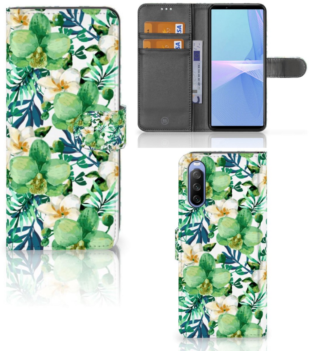 Sony Xperia 10 III Hoesje Orchidee Groen