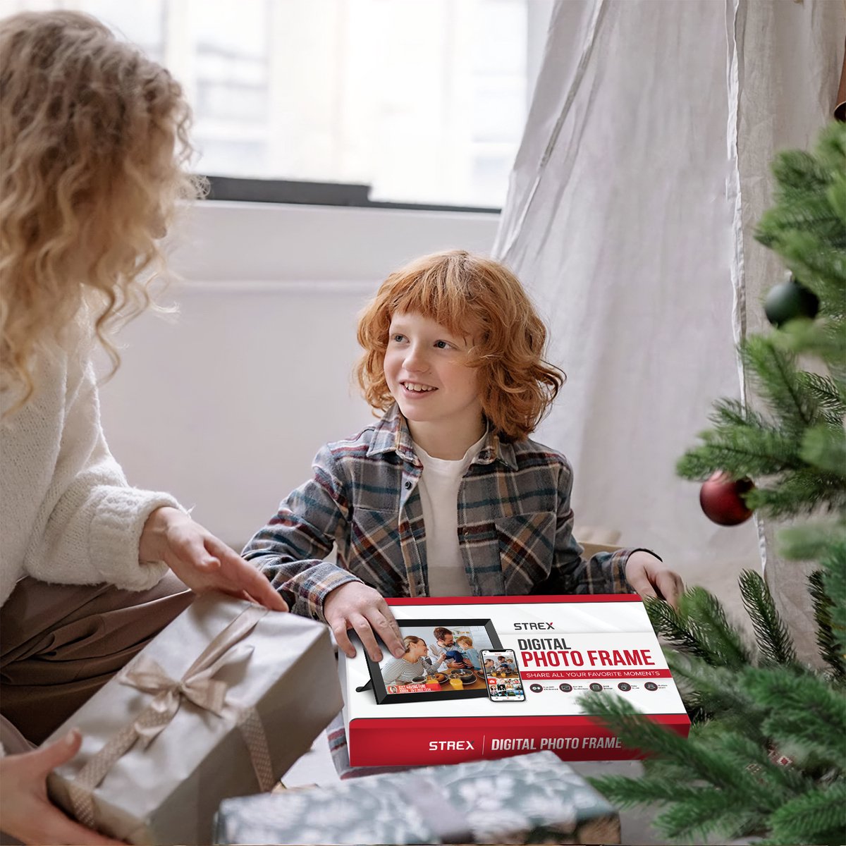 Strex Digitale Fotolijst met WiFi - 10.1 Inch Touchscreen - Frameo software via App thumbnail 7