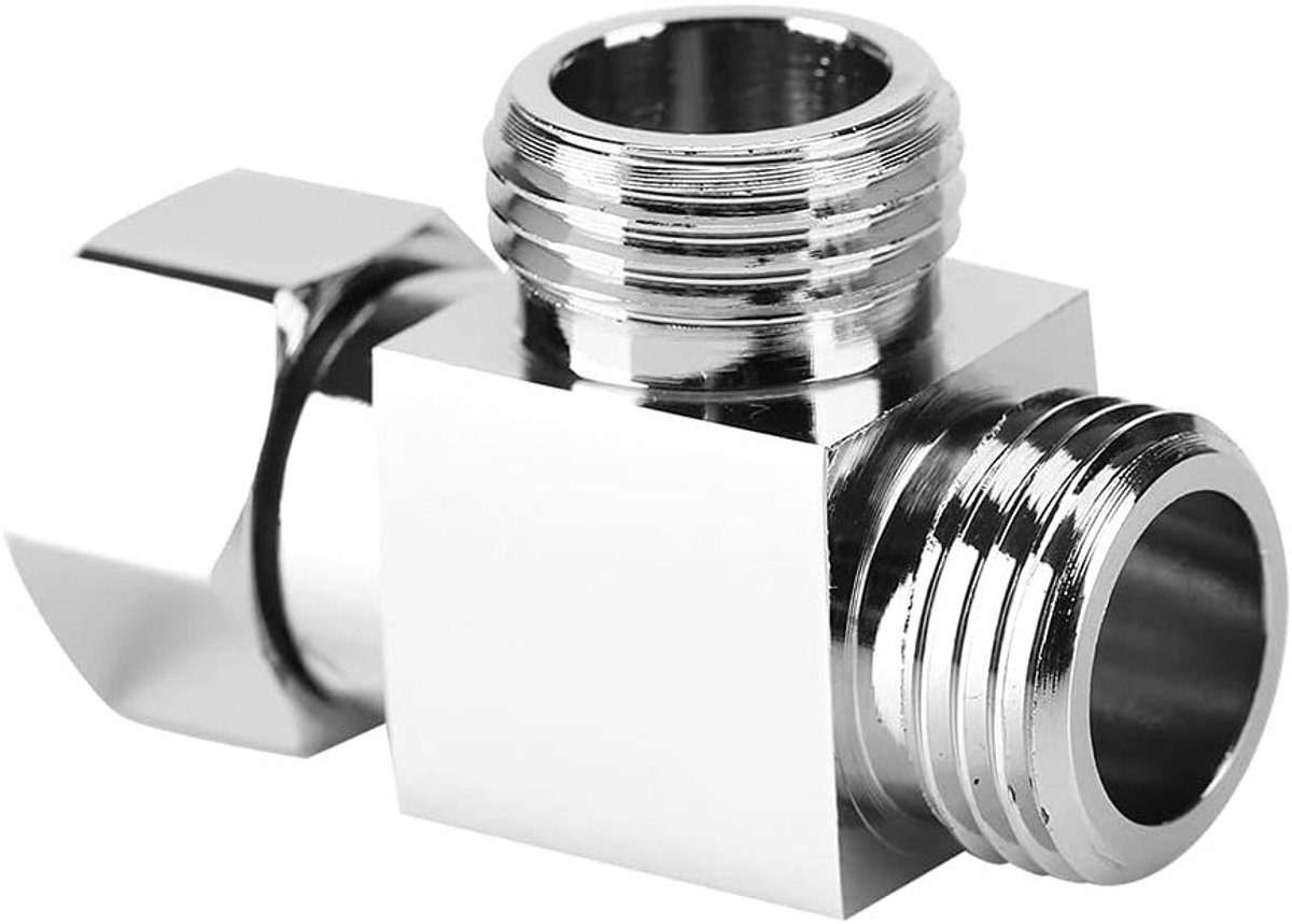 3-Way Douche Inverter Water Separator van Messing met Verchroomde Afwerking en Doucheadapter voor Waterverdeling
