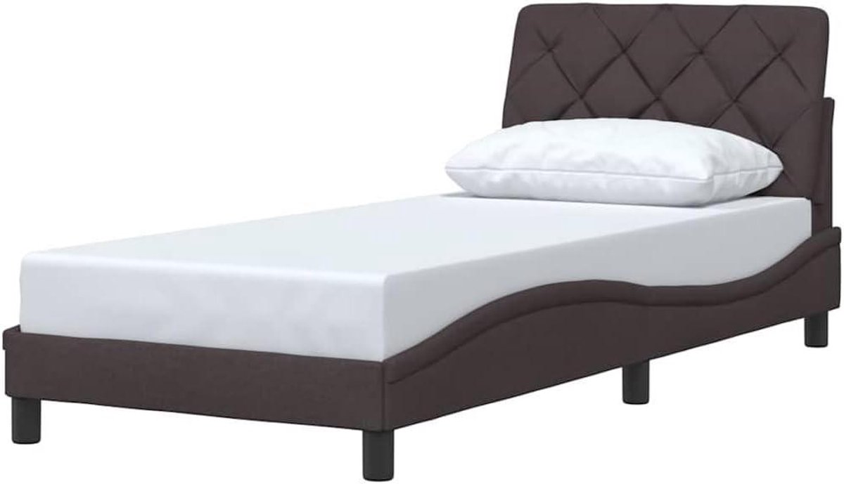 Bedframe - Bedonderstel - Goede Nachtrust - Met Lattenbodem - 90x190 cm - Donkerbruin