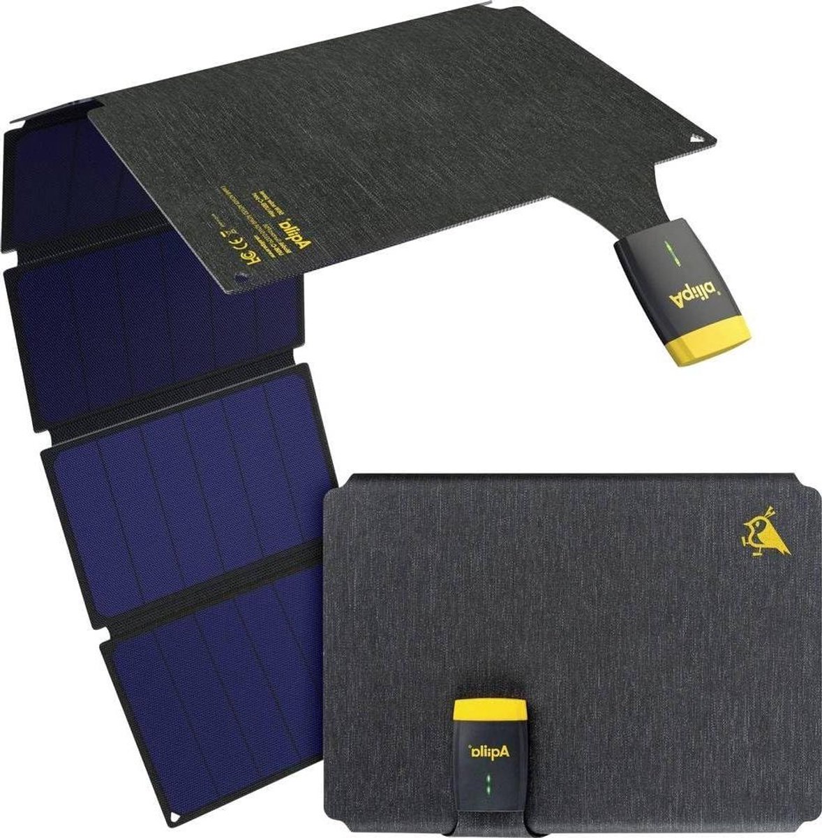 Solar Charger - Zonnepaneel Oplader - Onderweg Opladen - Compact Vouwbaar Ontwerp - 56 Watt - Grijs