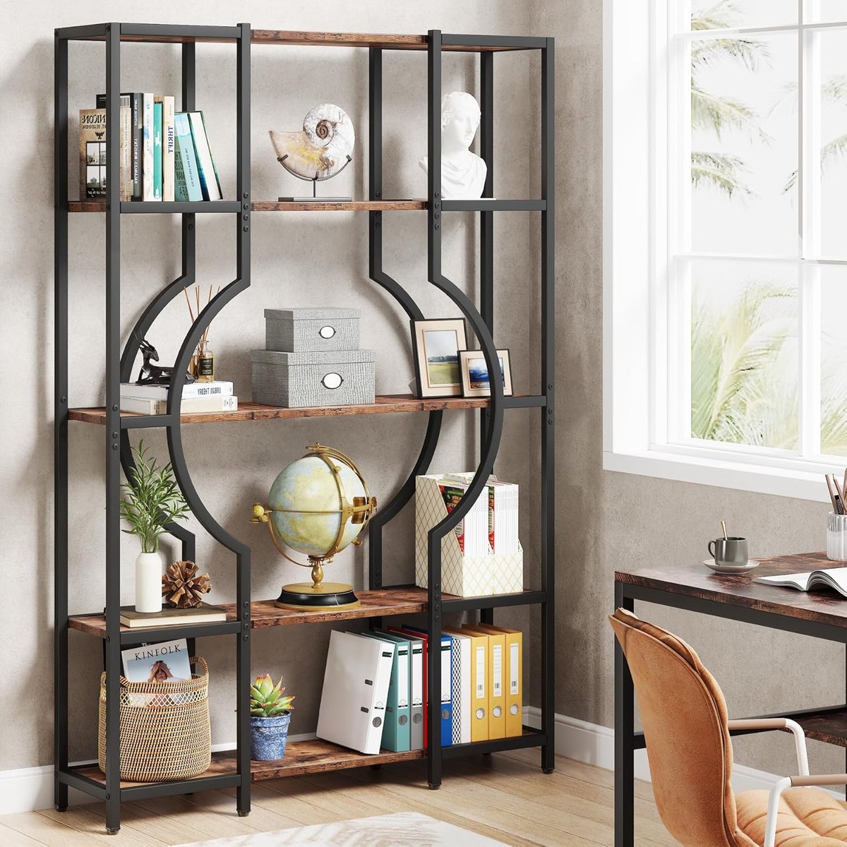 Luxe Boekenkast – Zwart – 100x30x176 cm – Industrohome