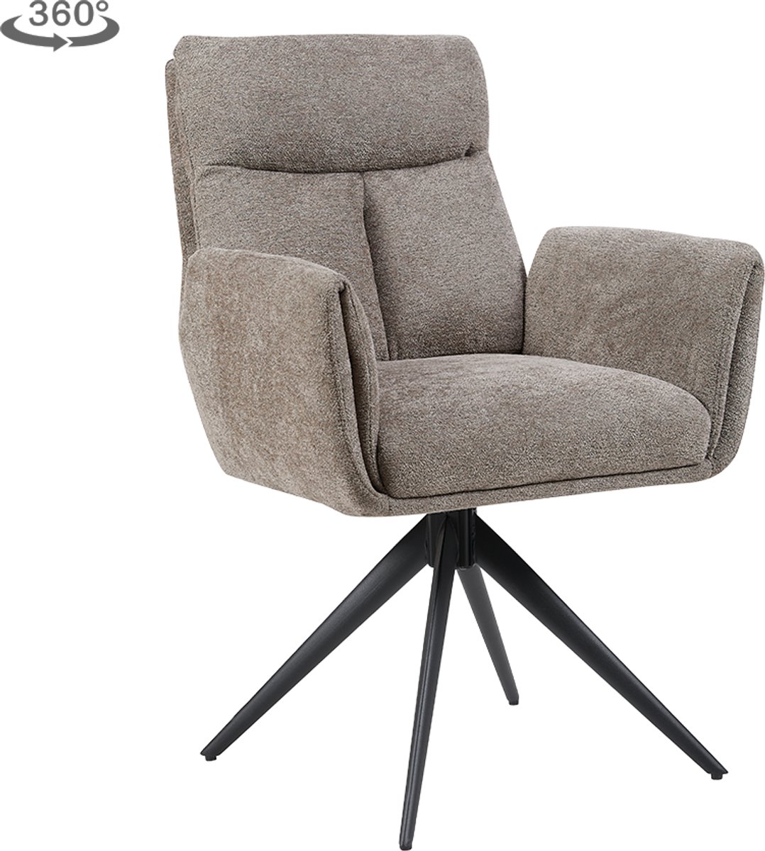Tower Living Armstoel Varzo Toro 45 Mokka Draaibaar - Set van 2