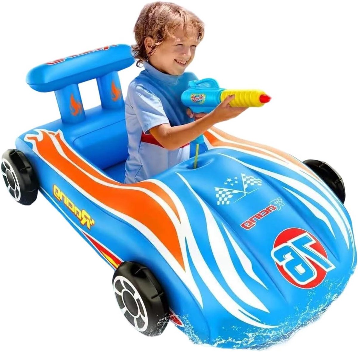 Opblaasbare Autovlotter - Water Speelgoed - Waterpret Beleven - Met Watersproeier - 110x75x40CM - Auto nr 76