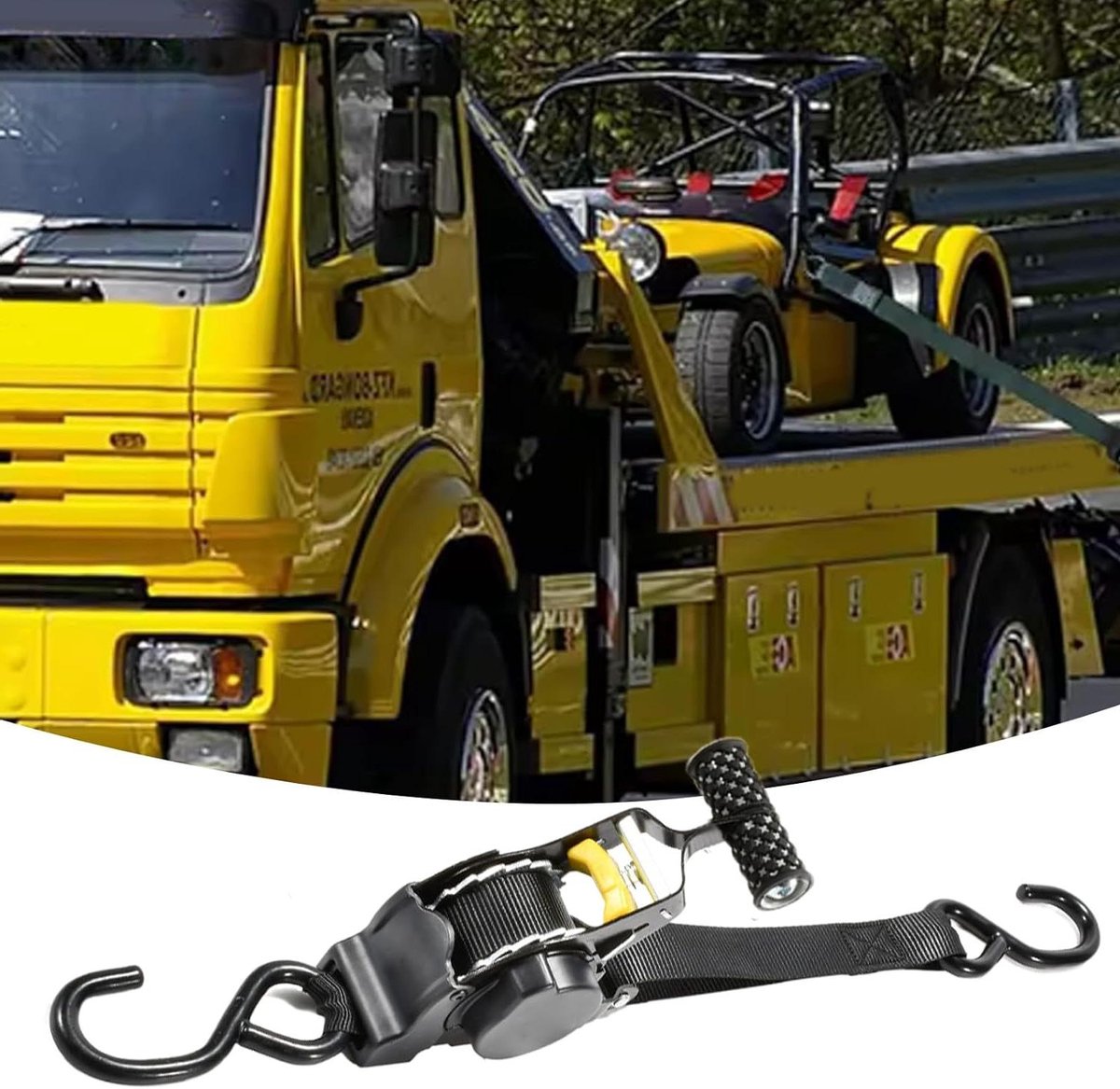Intrekbare ratelbanden - Spanbanden lading - Lading vastzetten - Zelf oprollend mechanisme - 1 Meter - Zwart