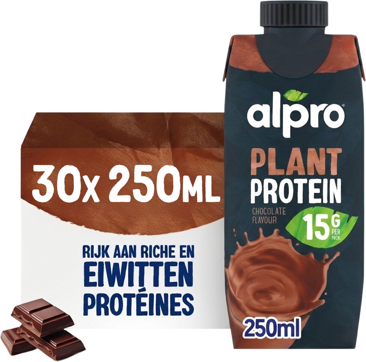 Alpro Sojadrink Protein Chocolade 30 x 250ml : Plantaardige Kracht & Rijk aan Eiwitten
