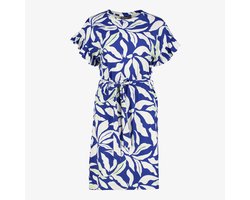 TwoDay dames jurk met bladerenprint blauw wit - Maat S