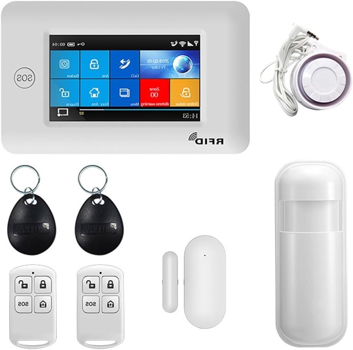Draadloos Alarmsysteem - GSM Beveiliging - Huis Beveiligen - App Bediening - 10 mm - One Color