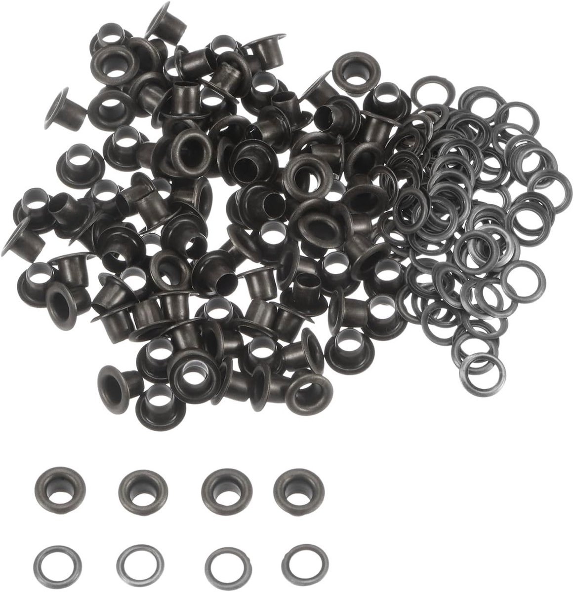EGoods - Grommet Kit 100 sets met 3mm Gat voor Schoenen en Kleding DIY Project - Donkergrijs