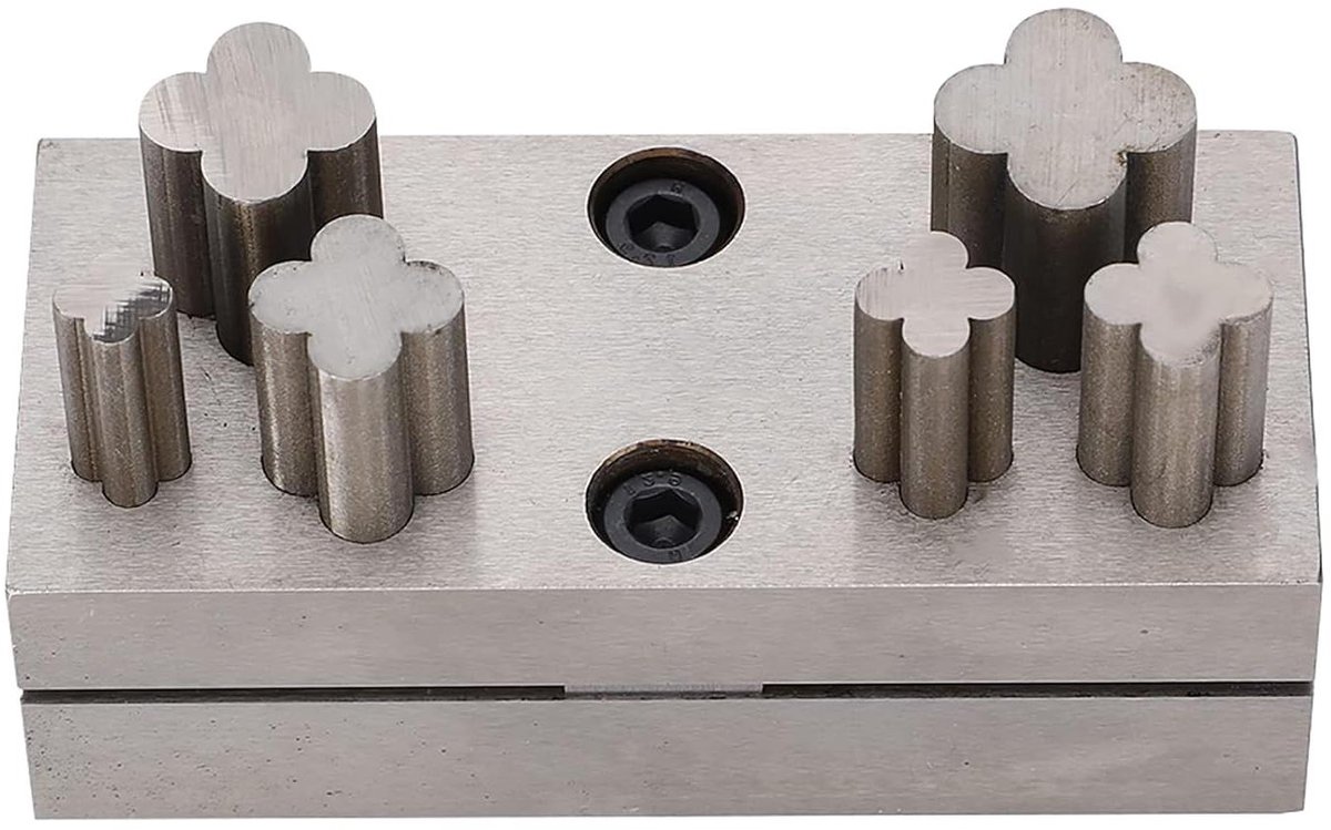 Ponsgereedschap Set - Metaal Bewerken - Sieraden Maken - Klavertje Vier Vorm - 9-20 Mm - Zilver