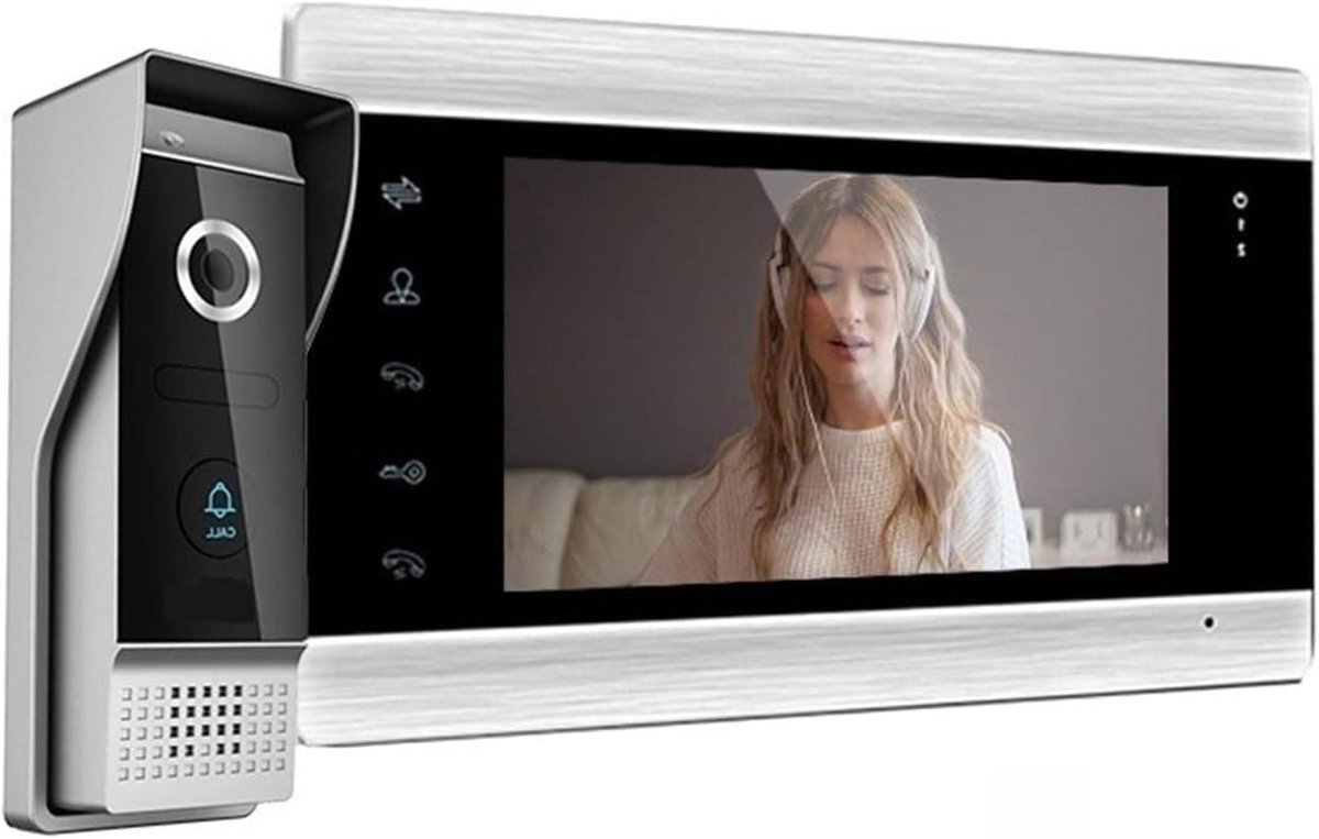 Video Intercom Kit - Deurcamera Systeem - Veilige Toegang - 1080p Nachtzicht - 7 Inch Scherm - Zwart