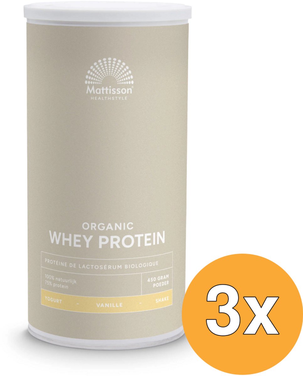 3x Mattisson Wei Whey Proteine Vanille 80% Bio (450 gr)