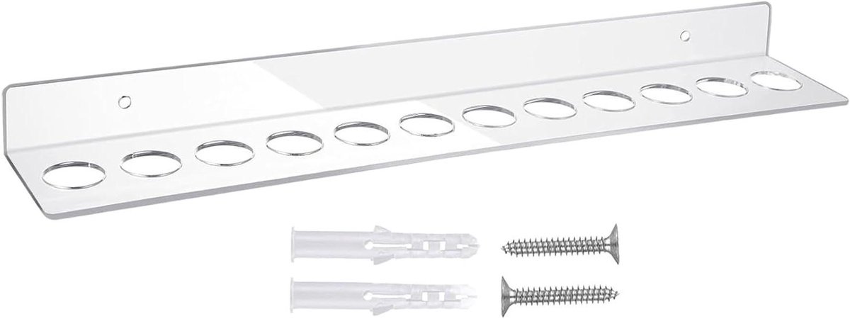 Kamhouders - Schaar organizer - Gereedschap opbergen - 12 sleuven - 39 cm lang - Transparant