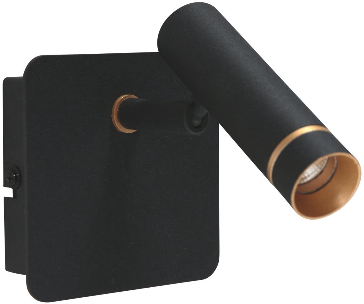 Wandlamp Lumo 4850ZW - moderne verstelbare zwarte wandspot van Mexlite met metaal en elektronica, perfect voor binnengebruik