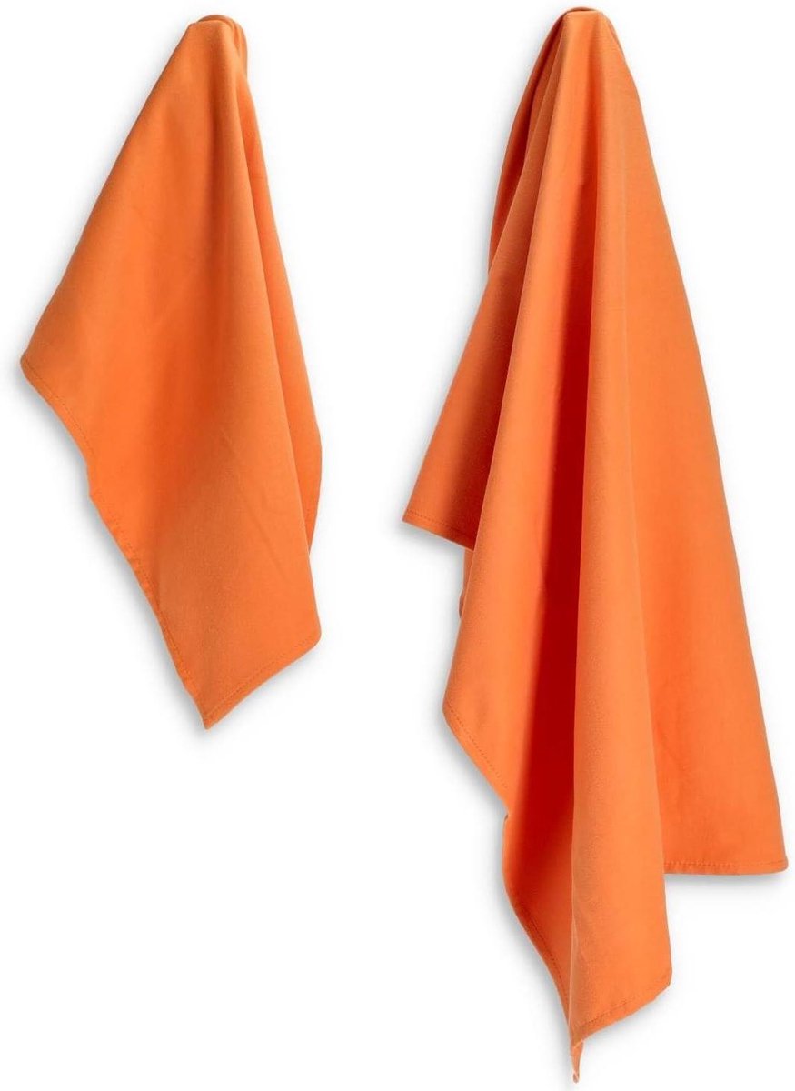 Microvezel Handdoeken - Reishanddoeken - Sport en Reizen - Sneldrogend en Lichtgewicht - 50x100 cm - Oranje