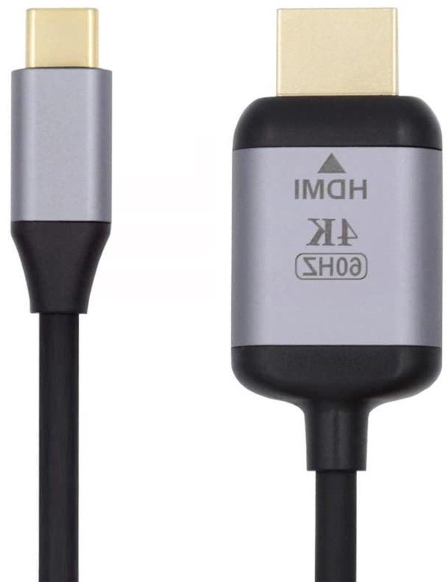 USB C naar HDMI Kabel - Type C Adapter - Beeld Delen - Gevlochten Kabel - 1.8 Meter - Zwart