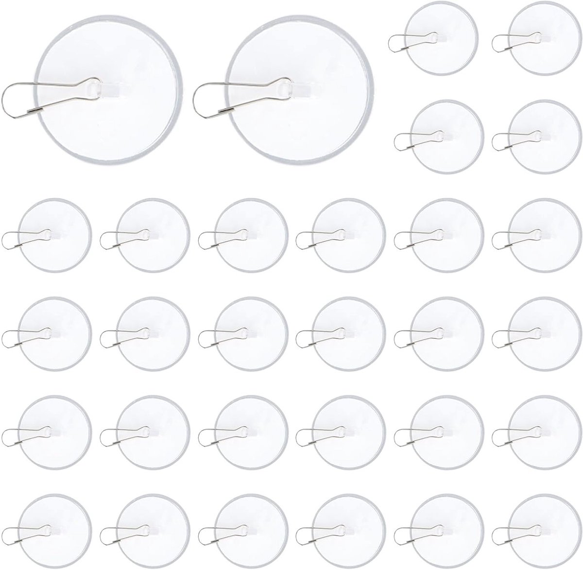 30 Stuks Transparante Plafondhaken 3 cm met Clips voor Vlaggen, Ideaal voor Keuken, Badkamer en Muurdecoratie