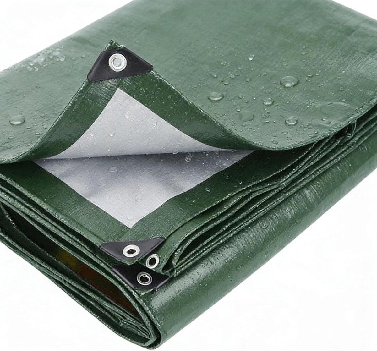 Waterdicht Zeildoek - Afdekzeil Tarp - Bescherming Buiten - Zwaar Uitgevoerd 120 g/m² - 115 x 130 cm - Groen