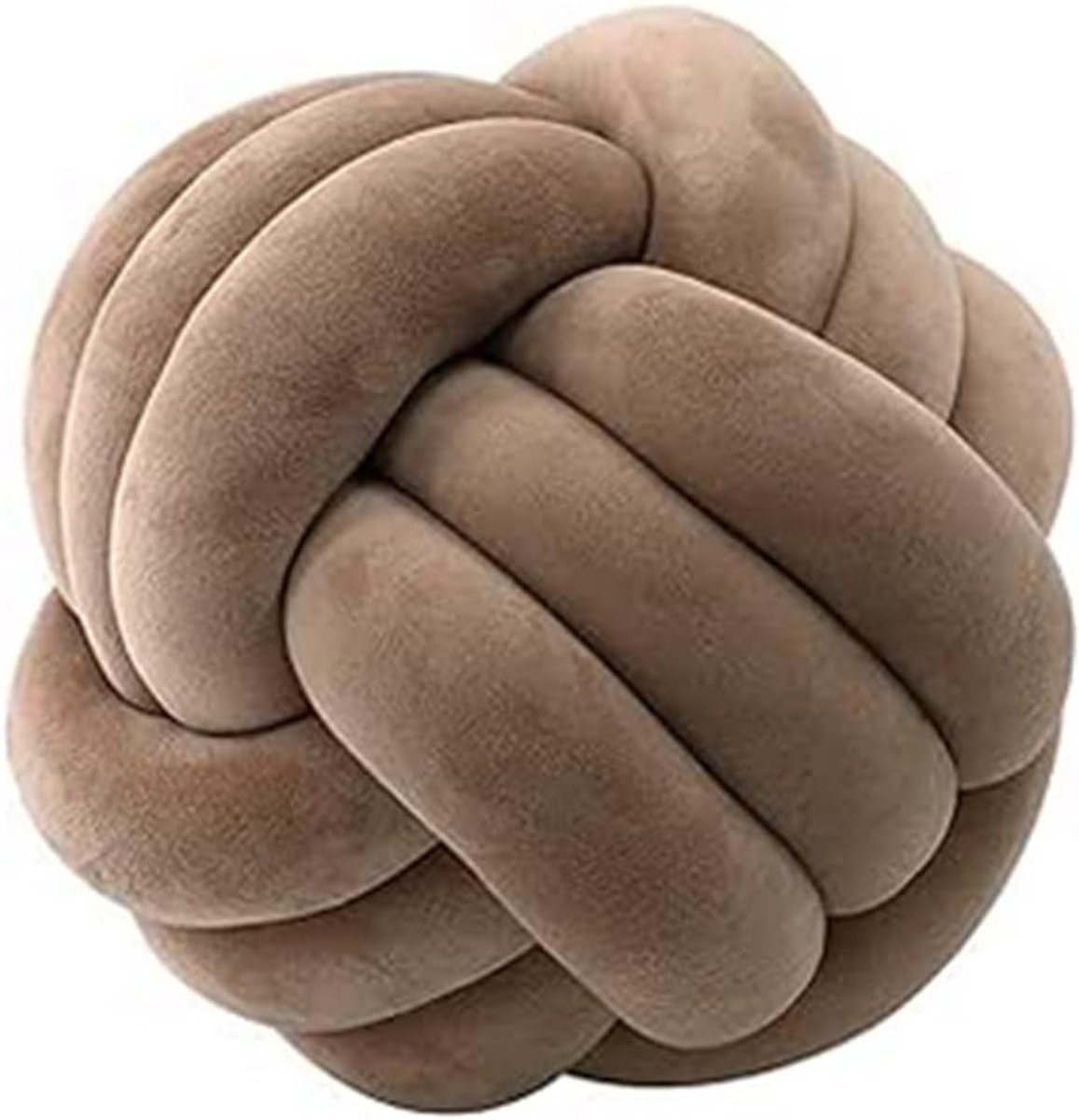 Zachte Knoopbal Kussens van 25 cm, Ronde Sierkussens voor Kinderen, Pluche Kussen voor Woonkamer, Slaapkamer en Vloerdecoratie (Koffie)
