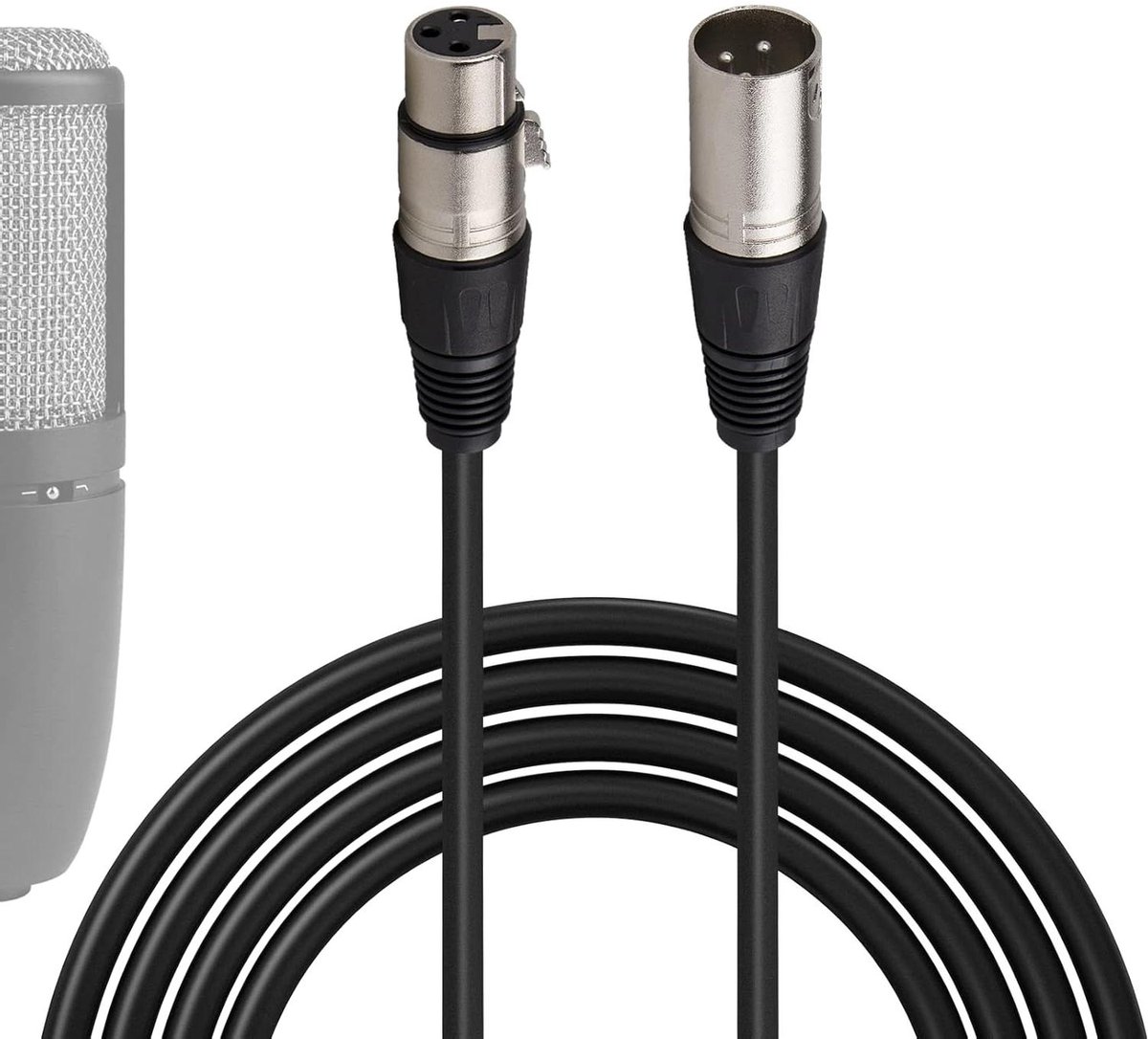 Microfoon Kabel - XLR Snoer - Audio Opname - Ruisonderdrukking - 3 Meter - Zwart