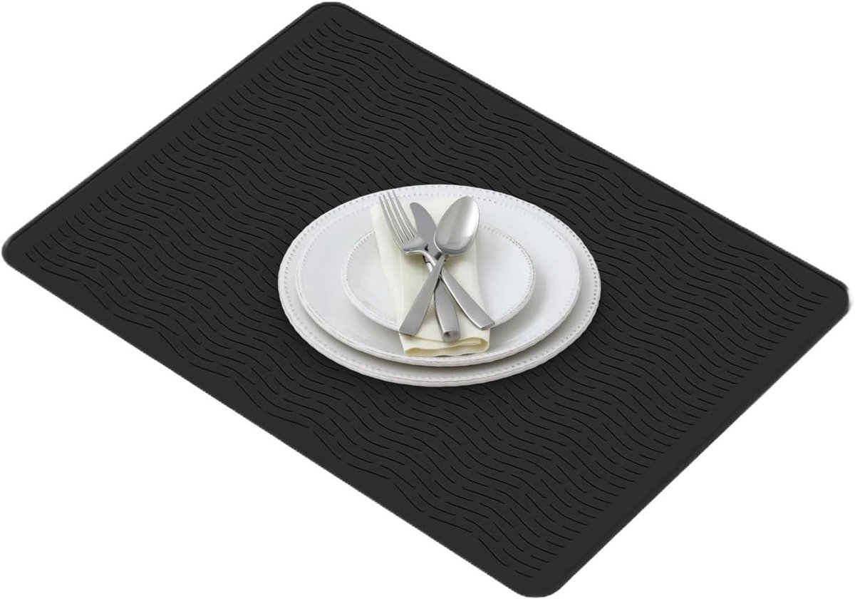 Fornuis Top Cover Kookplaat Beschermer Keuken Organisatie Hittebestendig Siliconen 70 x 50 cm Zwart