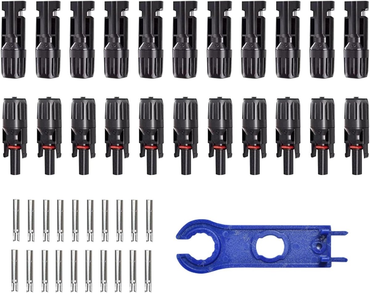 Zonnepaneel Connectoren - Adapter Set - Energie Installatie - Waterdicht Ontwerp - 10 Paren - Zwart