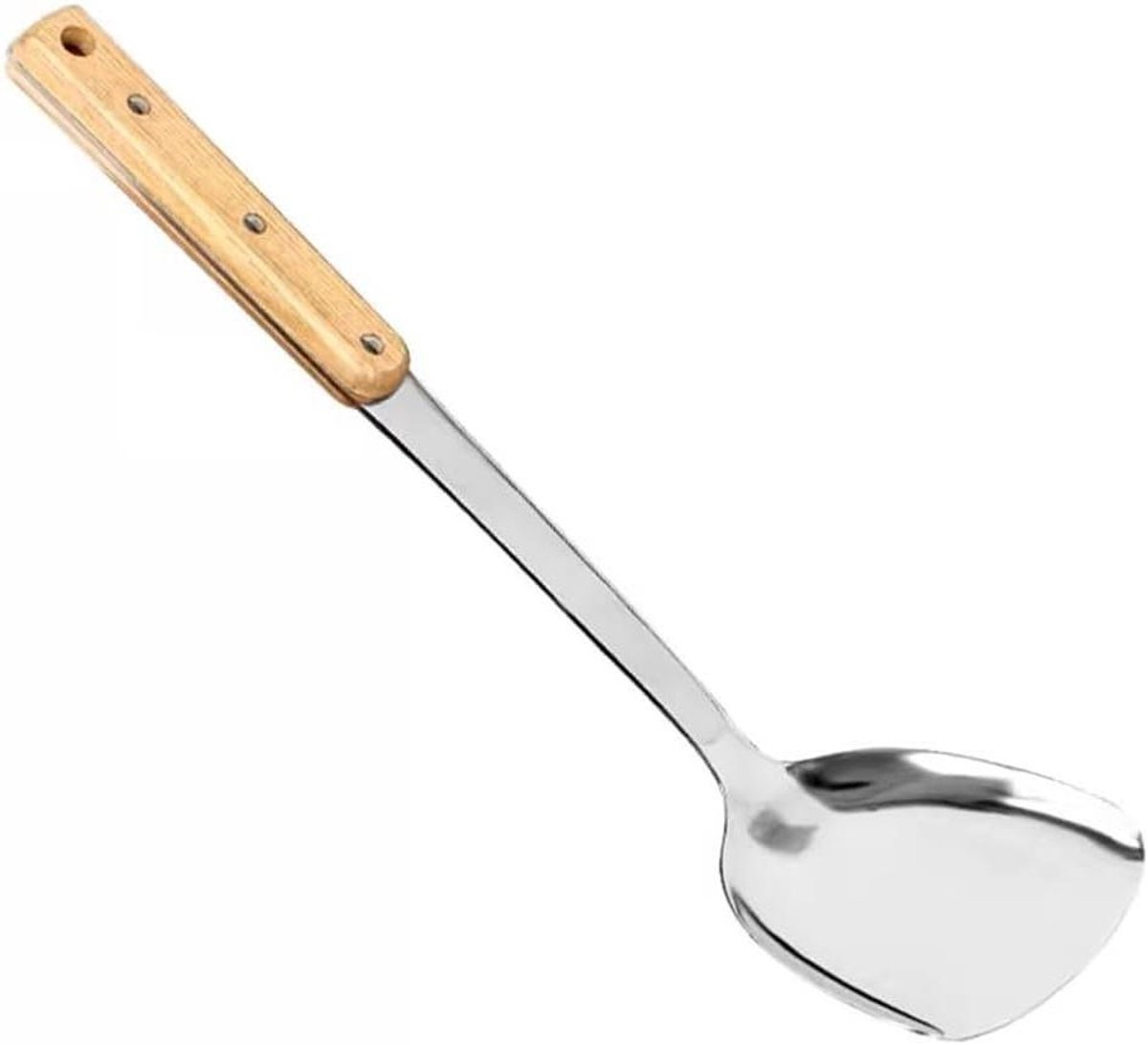 Keuken Spatel - Frituur Spatel - Steak Bakken - Ergonomisch Ontwerp - 36 cm Lengte - Zilver