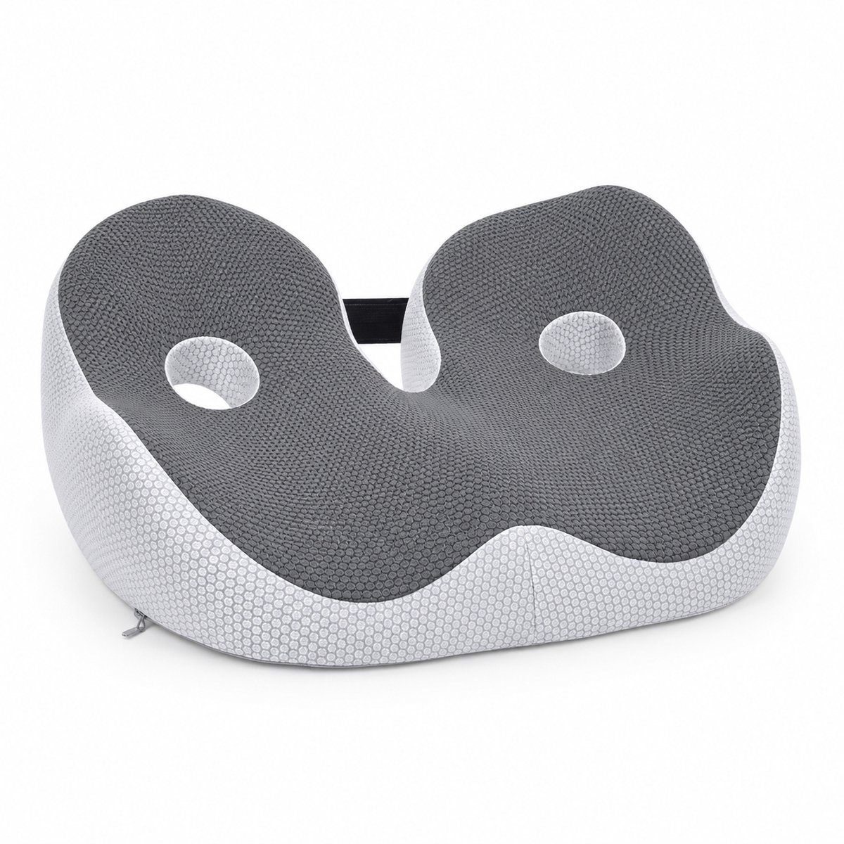 Gloovon® - Ergonomisch Zitkussen - Stoelkussens - High Density Traagschuim met U-vorm - Dubbele Antislip & Wasbare Hoes - Stuitkussen - Orthopedisch - Grijs