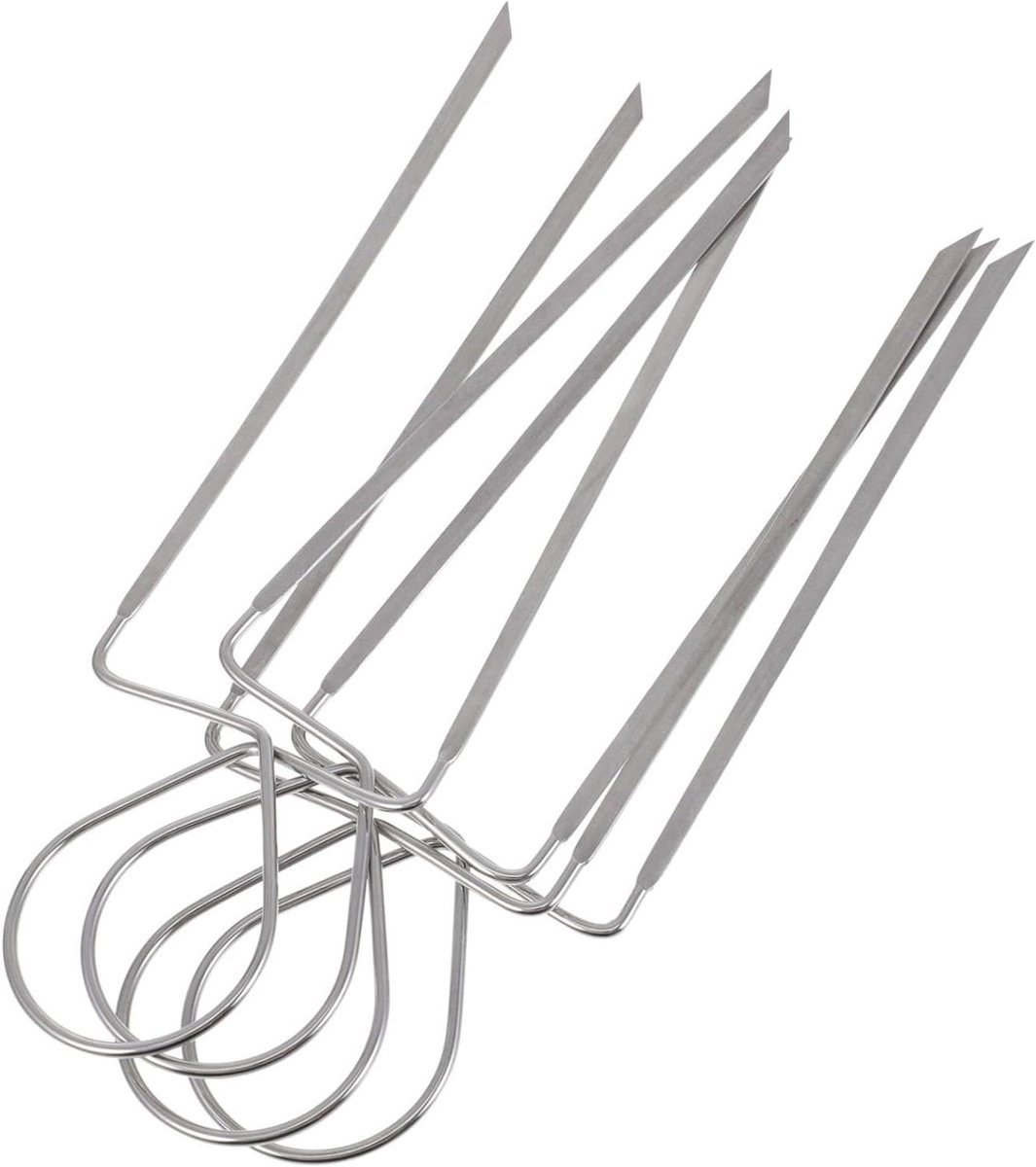 Barbecue Vorken - BBQ Prikkers - Vlees Grillen - Ergonomisch Ontwerp - 20 cm - Zilver