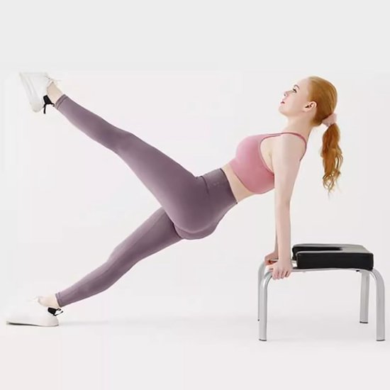 Yoga Inversie Stoel - Yogakruk Balans - Inversie Training - Verwijderbaar Zitkussen - 42 x 43 x 30 cm - Zwart — afbeelding 2