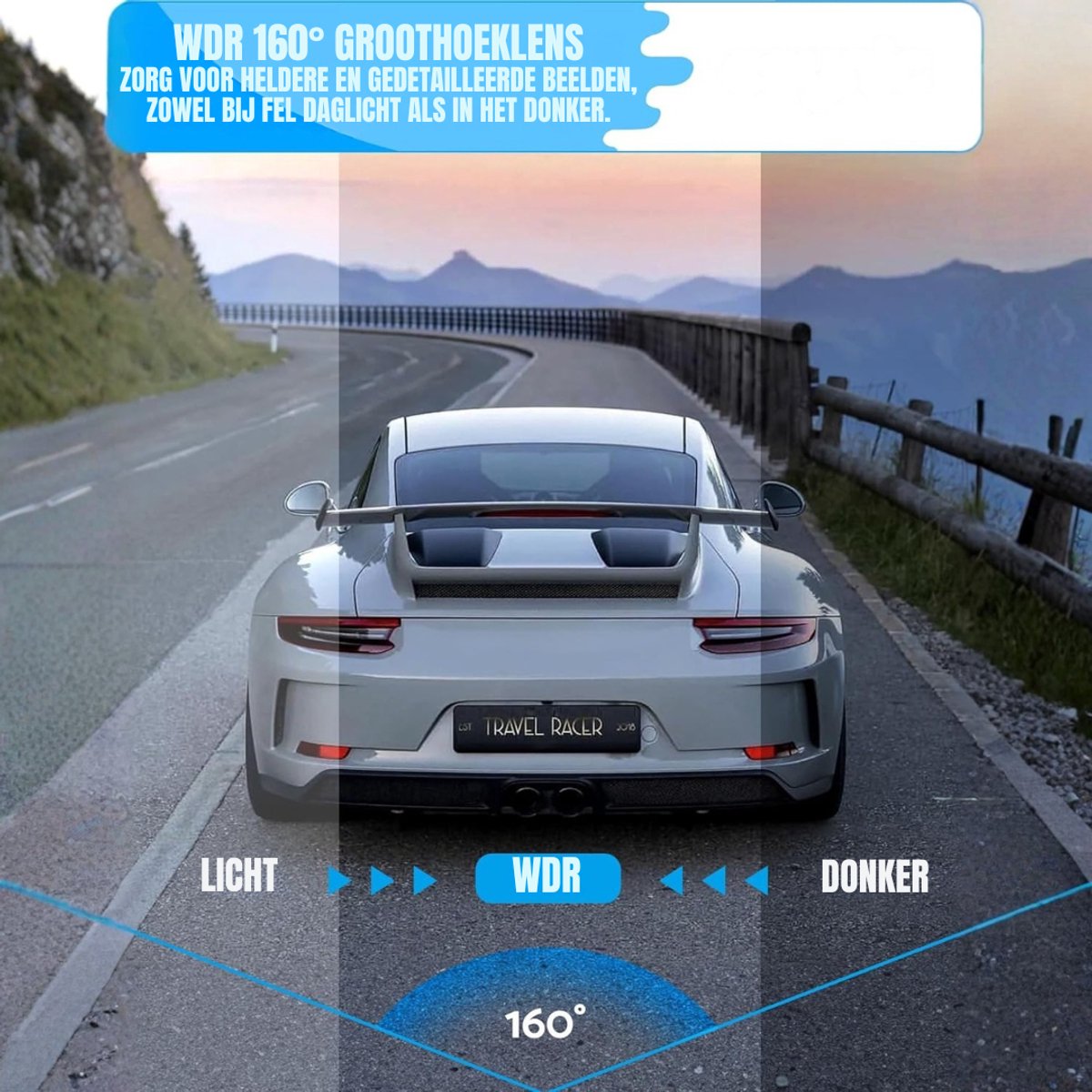 TIM® Dashcam voor Auto Voor en Achter - Dashcam - Zwart - 14cm x 6cm x 13cm – foto 3