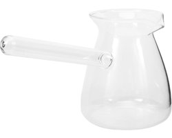 Glazen Melkopschuimer - Schenkkan - Koffie Bereiden - Antislip Handvat - 350 ml - Transparant