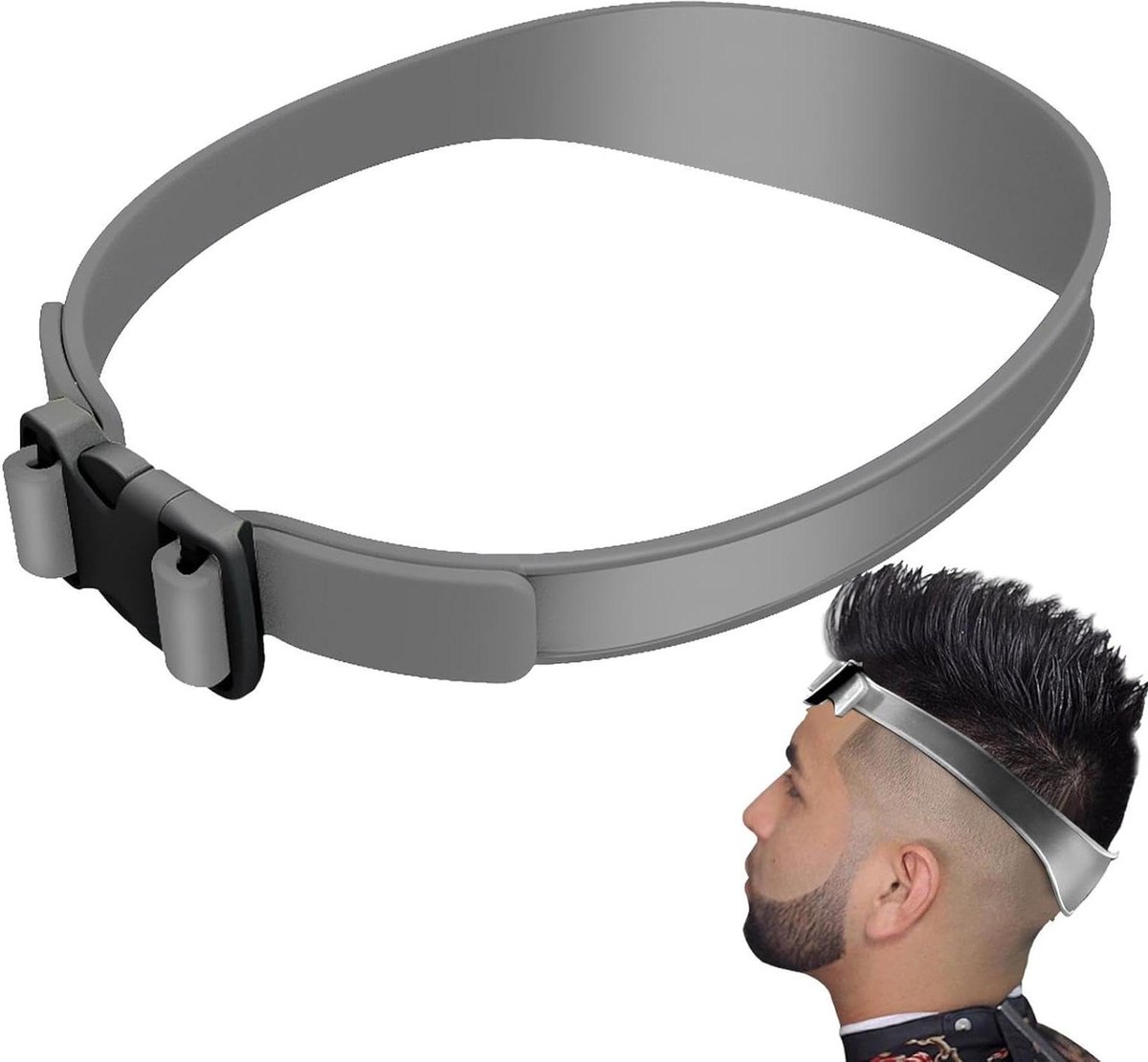 Nek-haargids Sjabloon - Haarlijn Scheerhulp - Thuis Knippen - Handsfree Ontwerp - 60 cm - Grijs