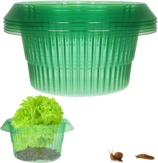 5 stuks - Slakkenring - Slakkenkraag - Plantenhoes - Beschermhoes Planten - Groentebeschermers - Ongediertewering - Slakkenringen - Tuinbenodigdheden - Beschermhoes - voor binnen- en buitentuinen, bloempotten en zaailingen - 23*23*12 cm - groen