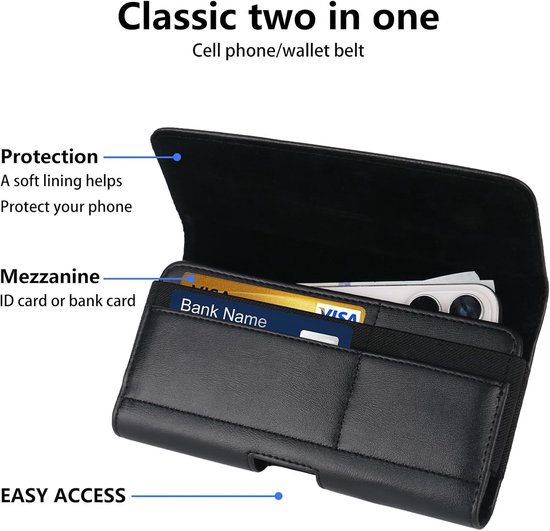 Geschikt voor mobiele telefoon voor iPhone 16 pro Max, 15 14 13 12 11 pro Max, magneetsluiting, telefoonholster met ID-kaarthouder tas, mobiele telefoon riem geschikt voor Samsung Galaxy S24, S23, S22, — afbeelding 4