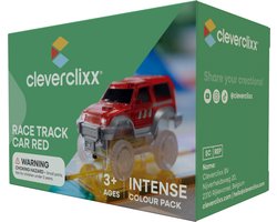 Cleverclixx - Race Track Car Red - Race auto - Magnetisch speelgoed - Racebaan accessoires