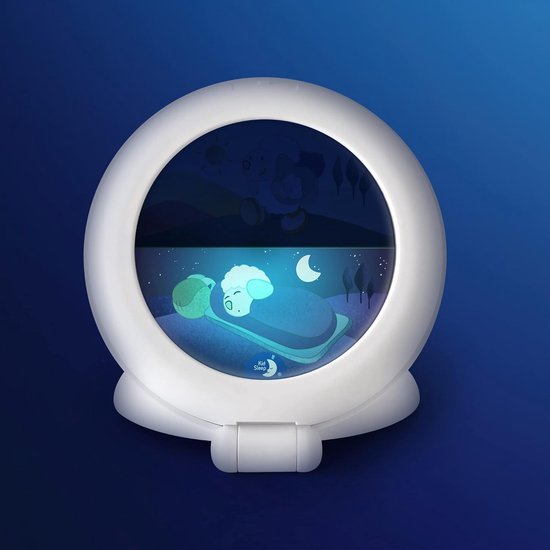 Kinder Wekker - Nachtlamp Klok - Kind Leren Slapen - Dag Nacht Indicator - Nomadisch Ontwerp - Wit — afbeelding 3