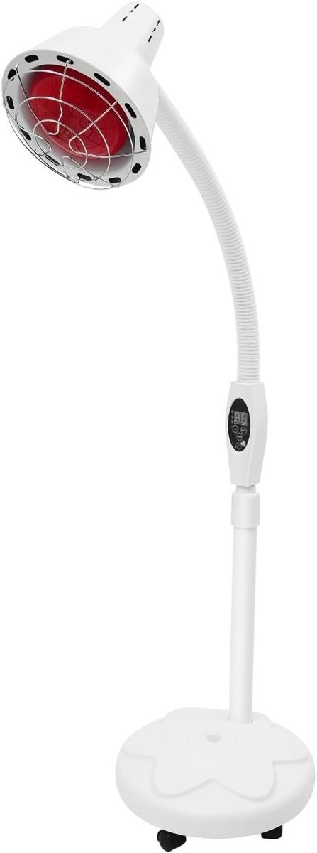 Warmtelamp Met Stand - Infrarood Lamp - Spierherstel Bevorderen - 360 Graden Verstelbaar - 160 cm Hoog - Wit