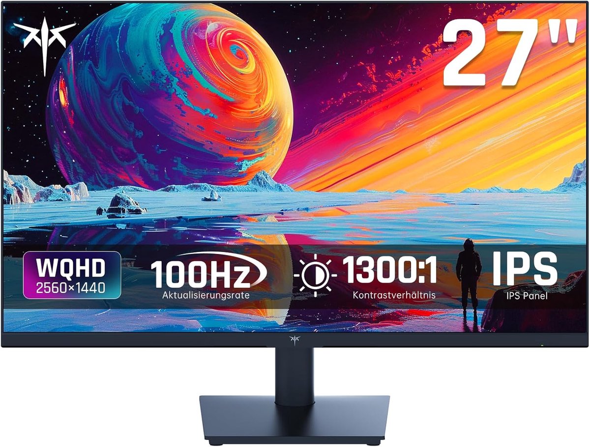 27 Inch Monitor - QHD Scherm - Casual Gaming Werk - Vloeiende Beelden - 27 Inch - Zwart