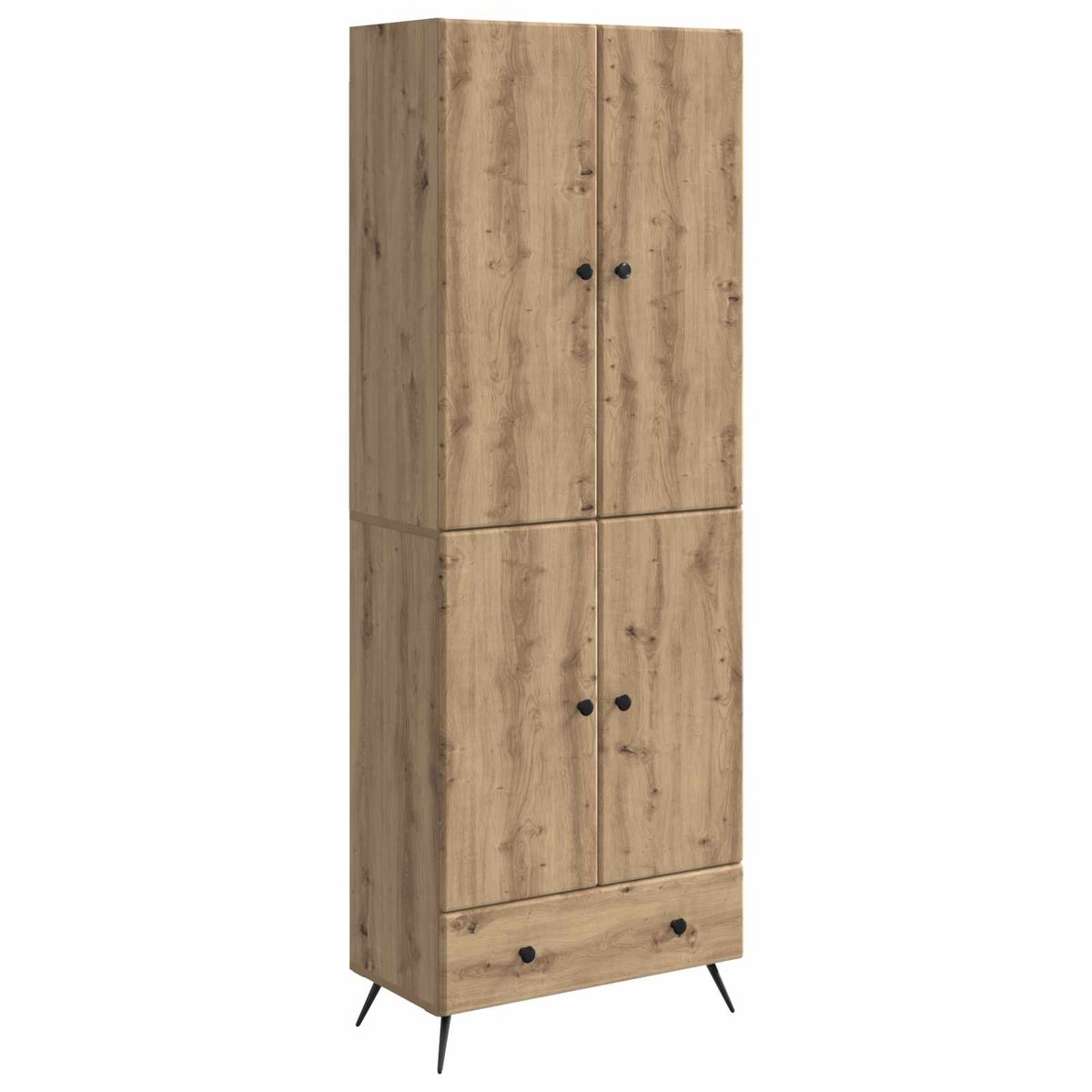 vidaXL Kast - Set - 2 - st - Artisanaal - eiken - Bewerkt - hout Artisanaal eiken
