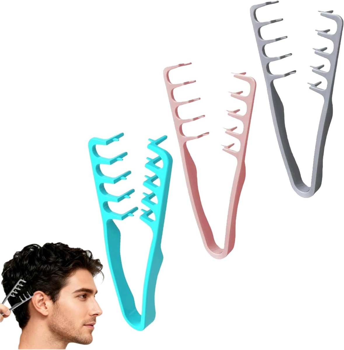 3-Pack Textuur Styling Kam Set - Brede Tanden Kam voor Volume, Kappers Haarstyling en Haarverzorging
