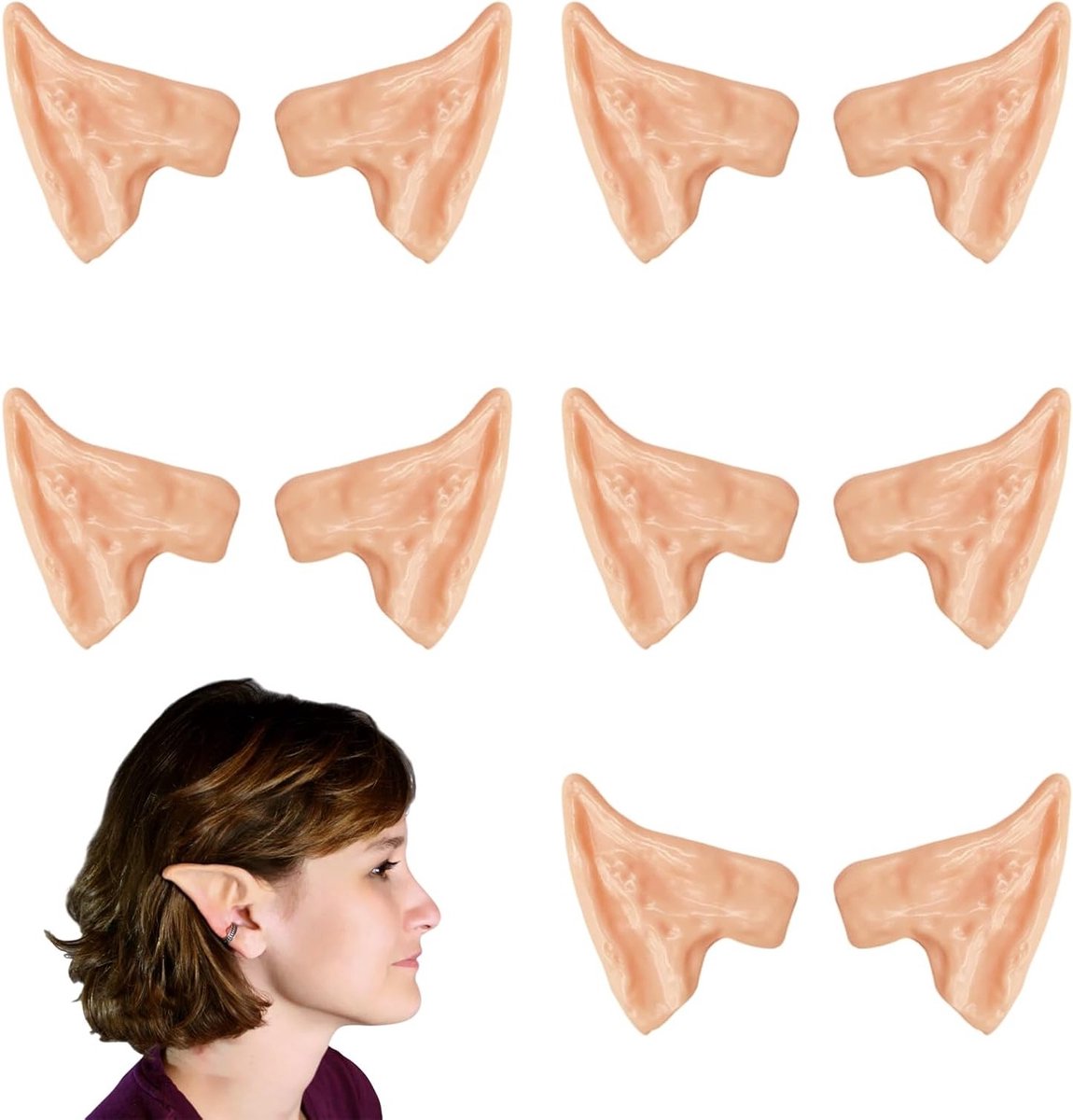 Vijf Paar Elf Oren - Latex Elf Oren en Goblin Oren voor Halloween en Cosplay Accessoires, Perfect voor Feestkleding en Party Props