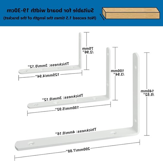 Hoeksteunen voor Planken - 8 Stuks Stevige Wandbeugels in RVS - Ideaal voor Muurbevestiging en Interieurdecoratie — afbeelding 3