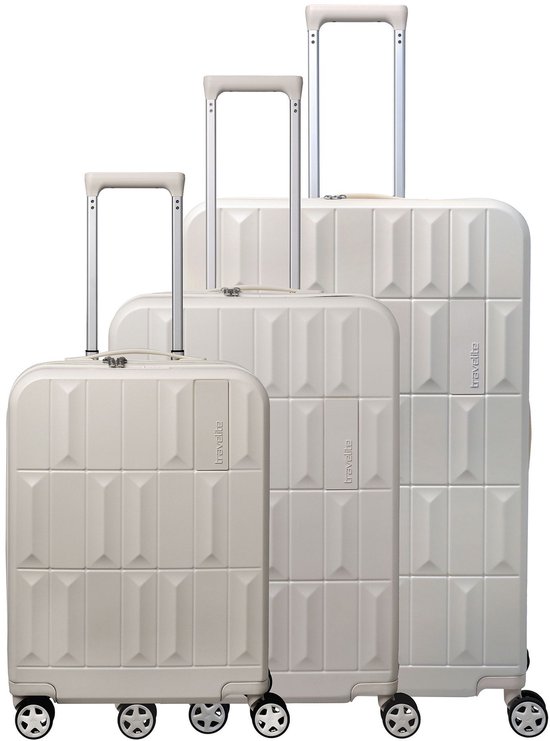 Travelite Panello 4 wielen Kofferset 3-delig - Harde bagage - TSA slot - ivory